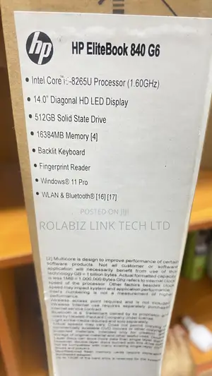New Laptop HP EliteBook 840 G6 16GB Intel Core I5 SSD 512GB