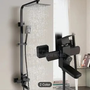 Black Shower Head With Handheld Set
