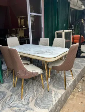 Quality Marble Top Dining by 6 Seater Set