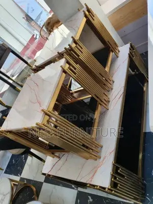 Marble Top Centre Table With 2 Side Stools