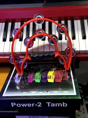 Red Color Power 2 Tambourine