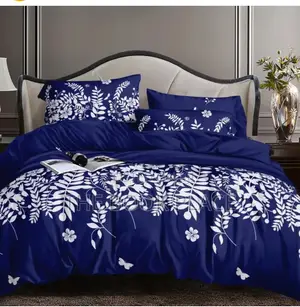 Blue Flowered Bedsheets and Pillow Case