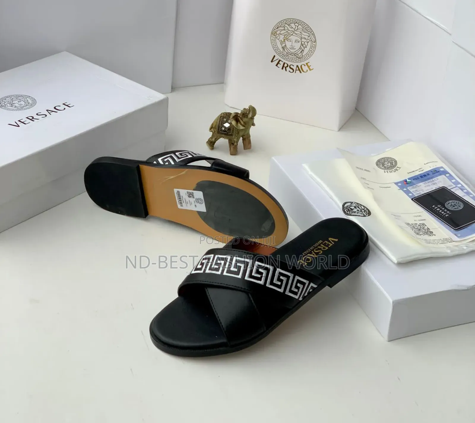 Black Leather Quality Slippers