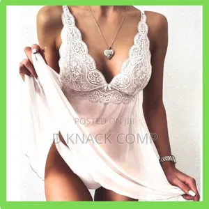 Lingerie Set Bras G-string Sheer Skirt Deep V Bra Bow