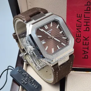 Original Patek Philippe Brown Faux Leather Strap Watch