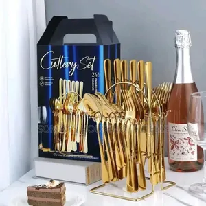 24pcs Cutlery Gold Spoon Set