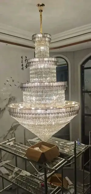 Big Hanging Crystal Chandelier Light 1200mm