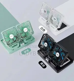 Double Head Rechargeable Solar Fan