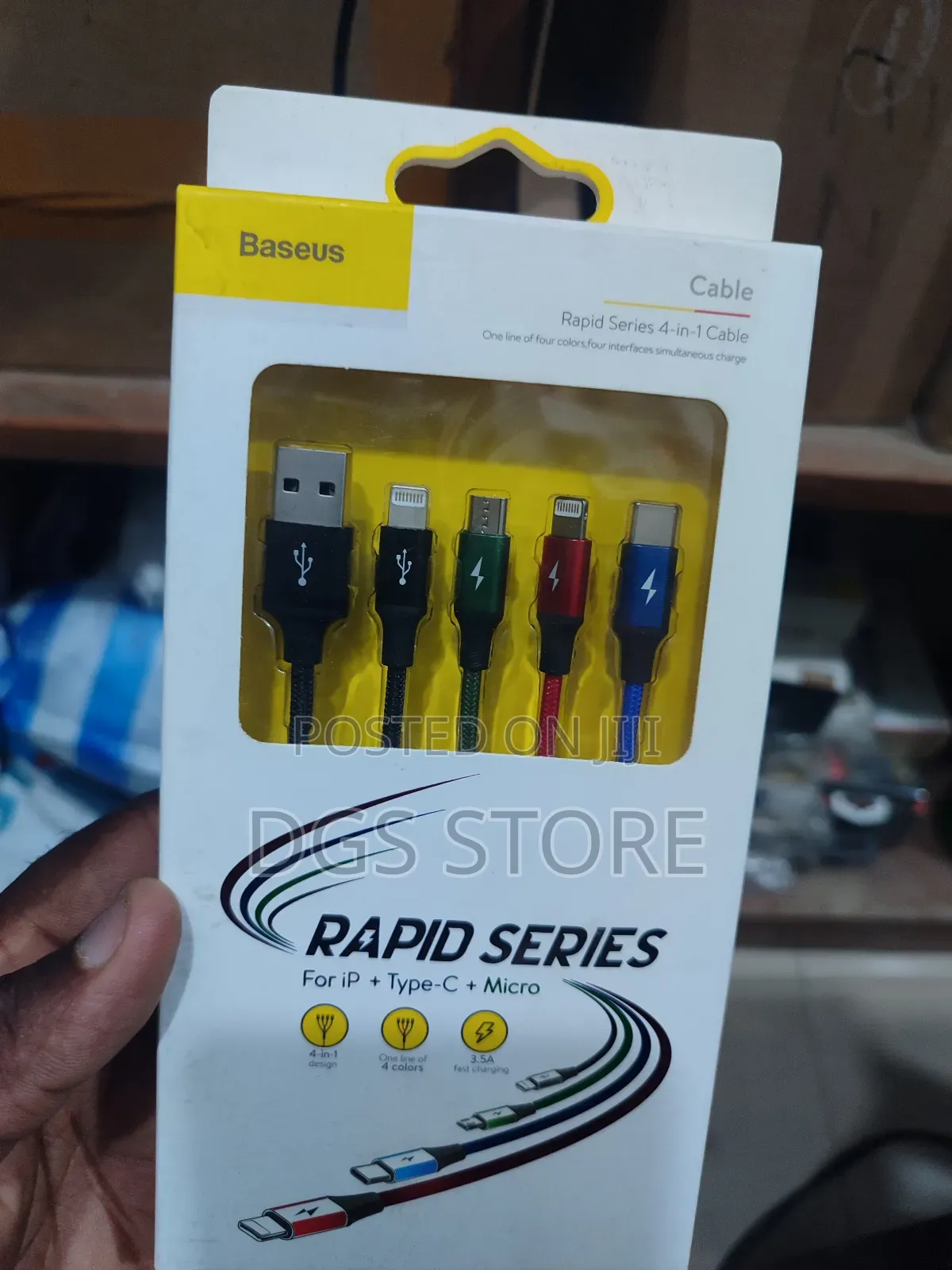 Baseus Rapid Series 4in1 Cable iPhone+Micro+Type C