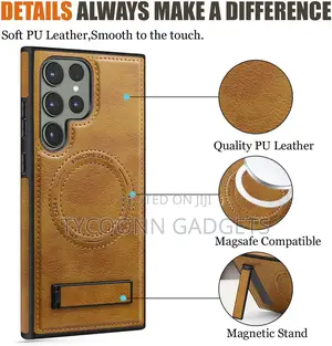 Samsung Galaxy S24 Ultra/S25 Ultra Leather Case With Stand