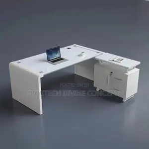 White Executive Glass Table