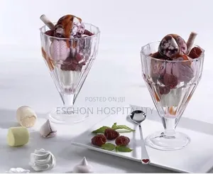 Paşabahçe Pleats Crystal Ice Cream Bowls / Cups