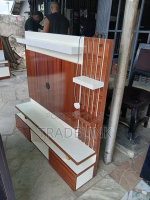 White and Brown Television Console