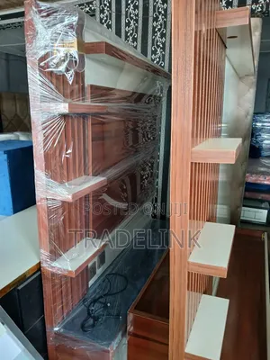 Wwhite and Brown Television Console
