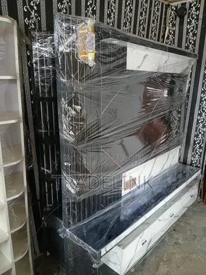 White, Black and Gold Tv Console