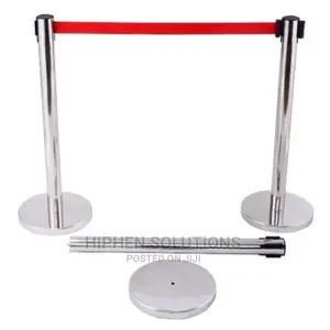 Retractable Belt Stanchion Crowd Queue Control Barrier Post 2 Poles