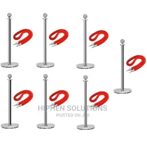 HIPHEN Rope Type Stanchion Queue Barrier Post 7 Poles