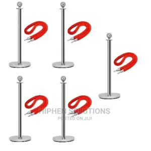 Rope Type Stanchion Crowd Control Queue Barrier 5 Posts