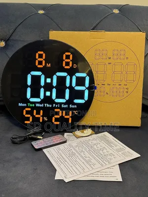 Led Digital Wall Clock With Remote Control (Hygrometer)