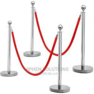 Rope Type Stanchion Queue Barrier Post 4 Poles