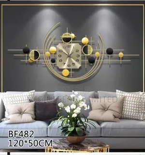 Wall Modern Clock Design Ova Gold and Black Creative Design