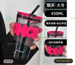 Glass Cup With Straw
