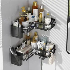 2in1 Corner Shower Caddy Toilet and Bathroom Organizer