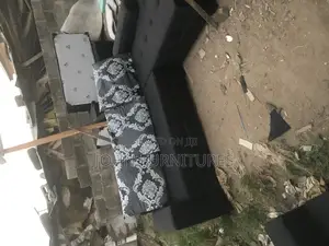 Black L Shaped Leather Sofa