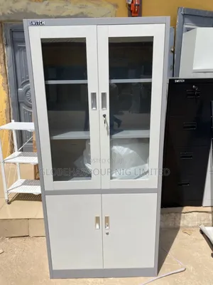 Luxury Full Height Half Glass Cabinet With Free Install