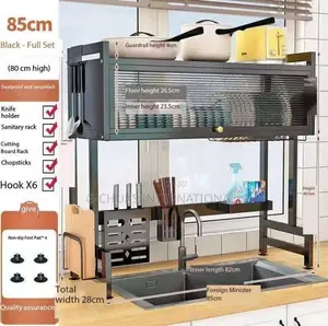Over the Sink Plate Rack With Cover and Pot Stand
