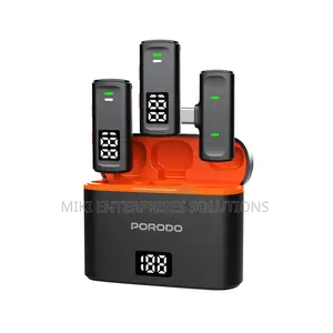 Porodo Wireless Double Microphone With Charging Case