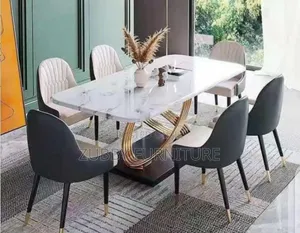 High Quality and Imported Marble Dining Table by 6 Chairs