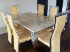 High Quality and Imported Marble Dining Table by 6 Chairs