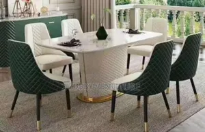 High Quality and Imported Marble Dining Table by 6 Chairs