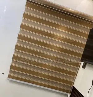 Wooden Brown Stripe Day and Night Blinds