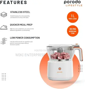 Porodo Lifestyle 
Portable Electric Meat Chopper 88w 1