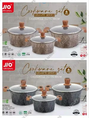 Jio 6pcs Big Sizes Granite Series Non Stick Cookware Sets