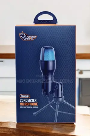 Porodo Usb Condenser Microphone With RGB Desk Tripod Stand