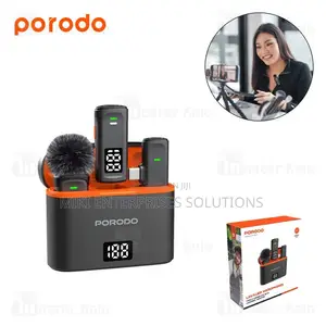 Porodo Wireless Collar Double Microphone With Charging Case
