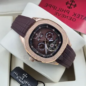 Original Patek Philippe Brown Rubber Strap Watch
