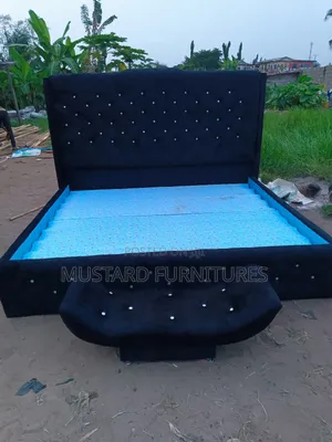 Quality Bedframe 7x6ft Padded Black Color