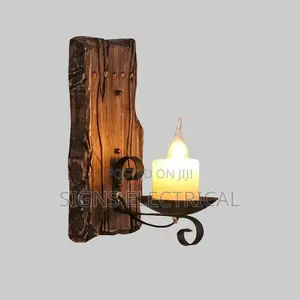 Vintage Led Wall Lamp Iron Wood Restuarant Wall