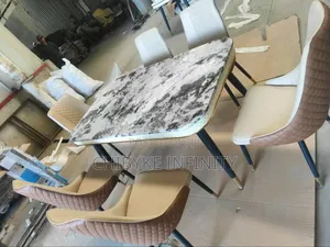 Brand New Imported Marble Dining Table With Six Chairs 