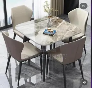 Brand New Imported Marble Dining Table With Four Chairs 