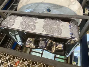 Chrome Color Countertop Designed With Flower