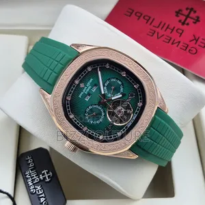 Original Patek Philippe Green Rubber Strap Leather Watch