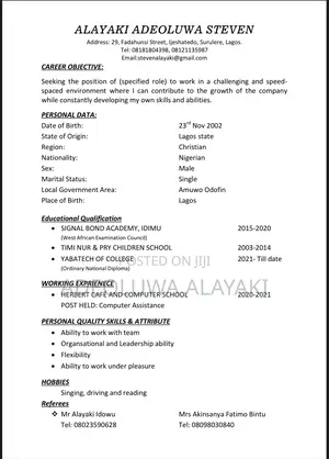 Computing IT CV