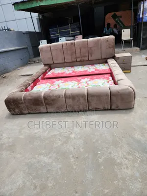 7by6 Padded Bed Frame With Side Drawer.