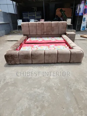 Padded 7by6 Bed Frame With a Bed Side.
