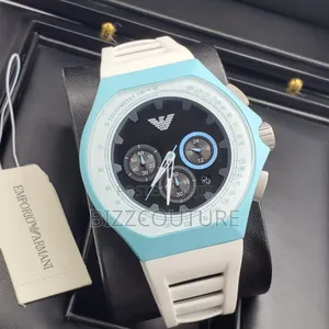 Original Emporio Armani White Rubber Strap Watch